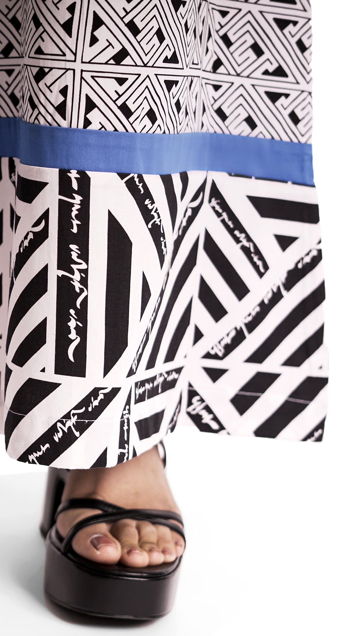 Vino Supraja Keetru Palazzos - Black White Blue