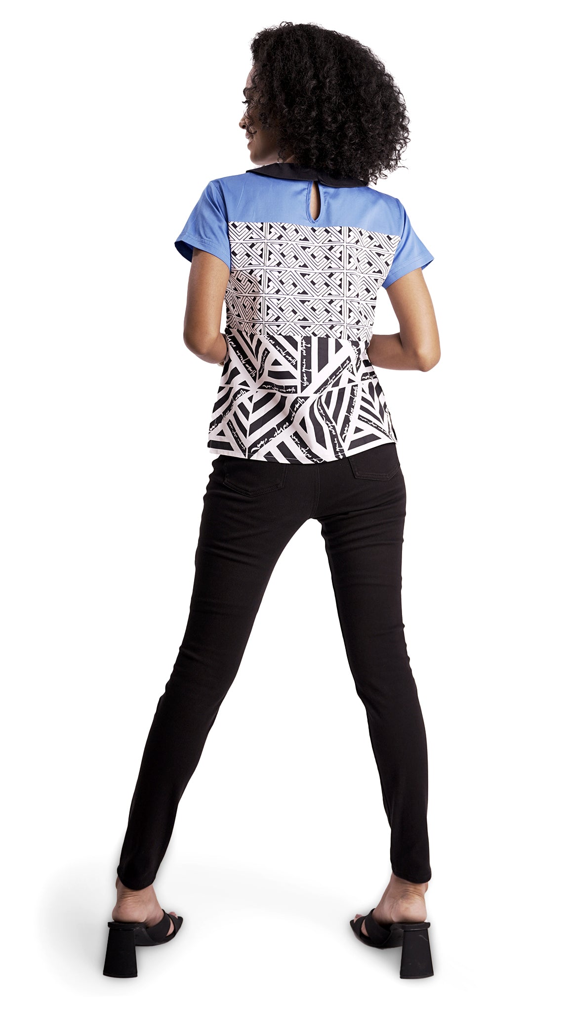 Vino Supraja Keetru Top - Black White Blue