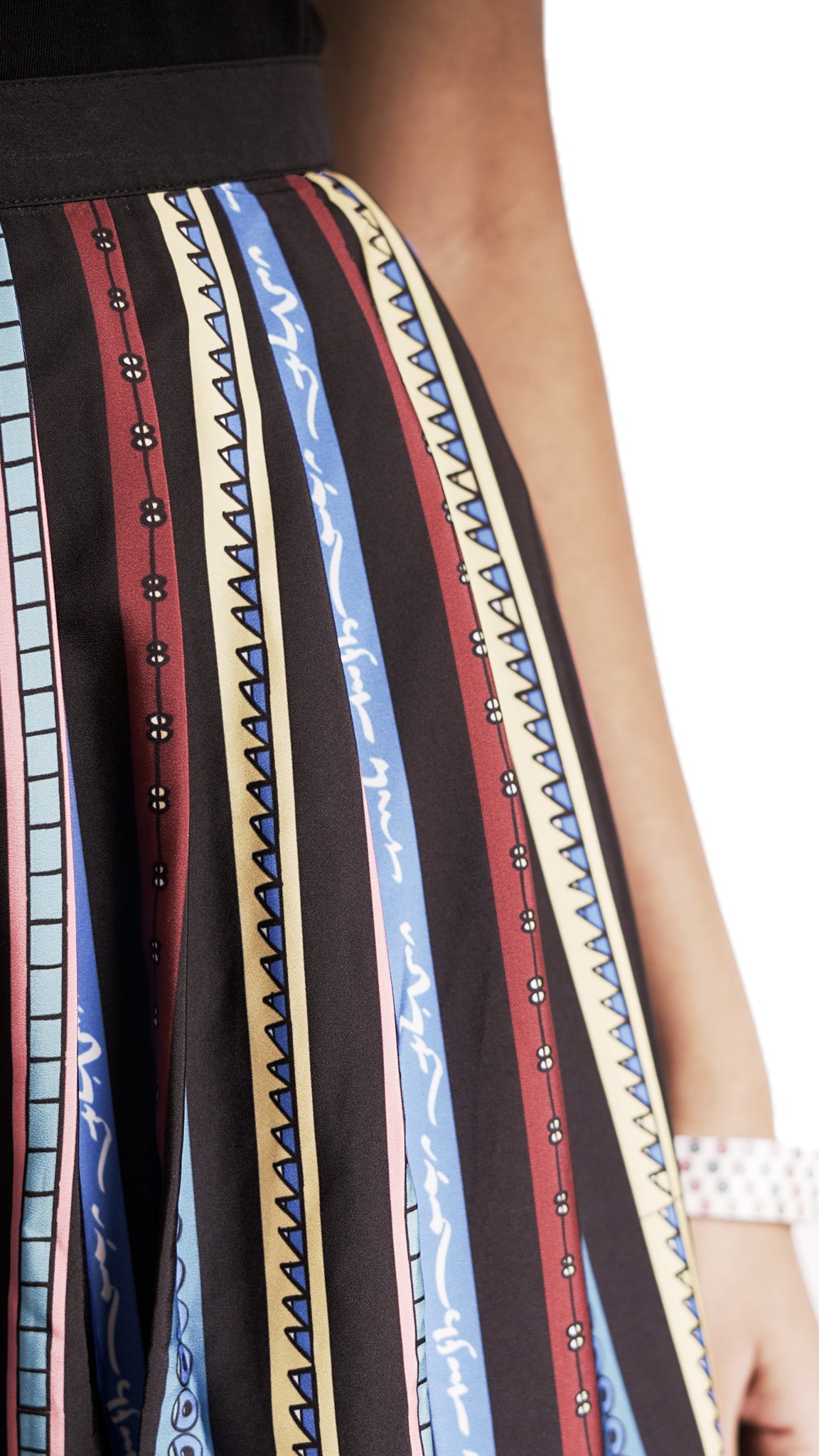 Vino Supraja Vizha Skirt - Black White Multicolour