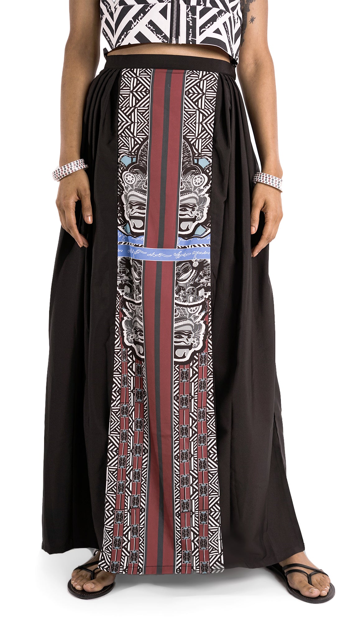 Vino Supraja Purisai Signature Skirt - Black Red