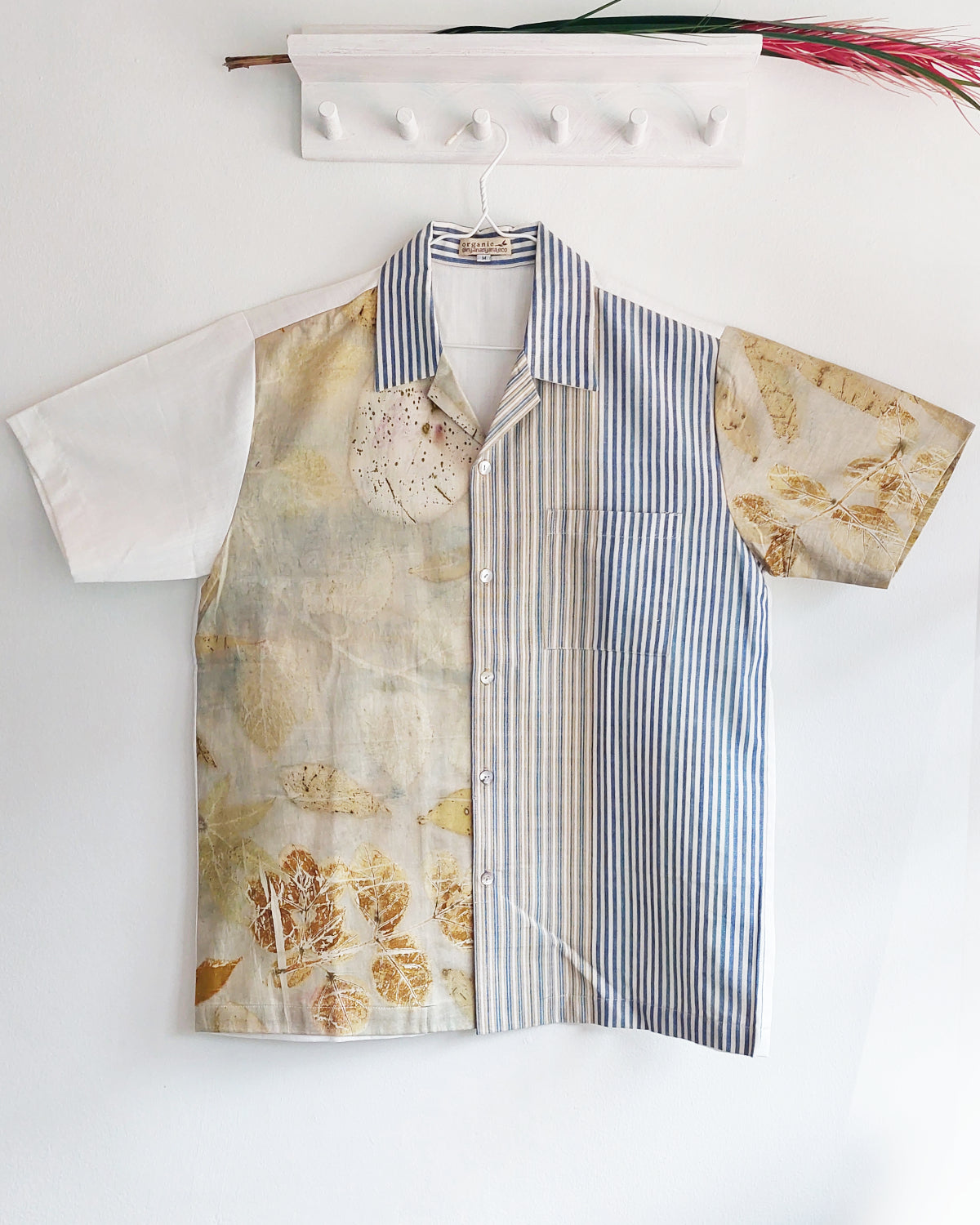 Nyana Ecoprint Camp Shirt with Ikat