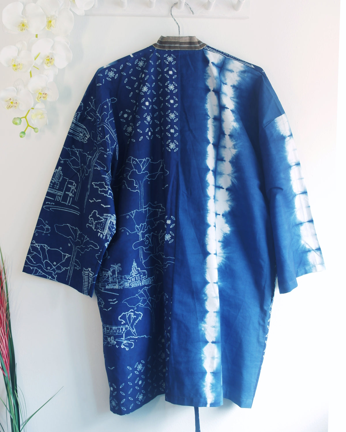 Nyana Indigofera Orchard Road Batik Outer with Ikat Collar
