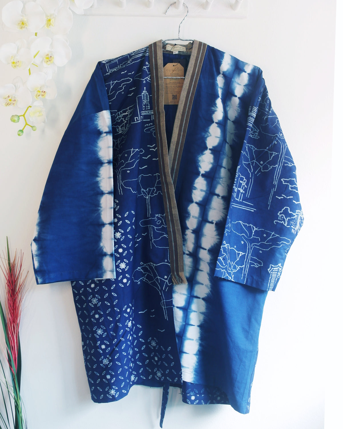 Nyana Indigofera Orchard Road Batik Outer with Ikat Collar