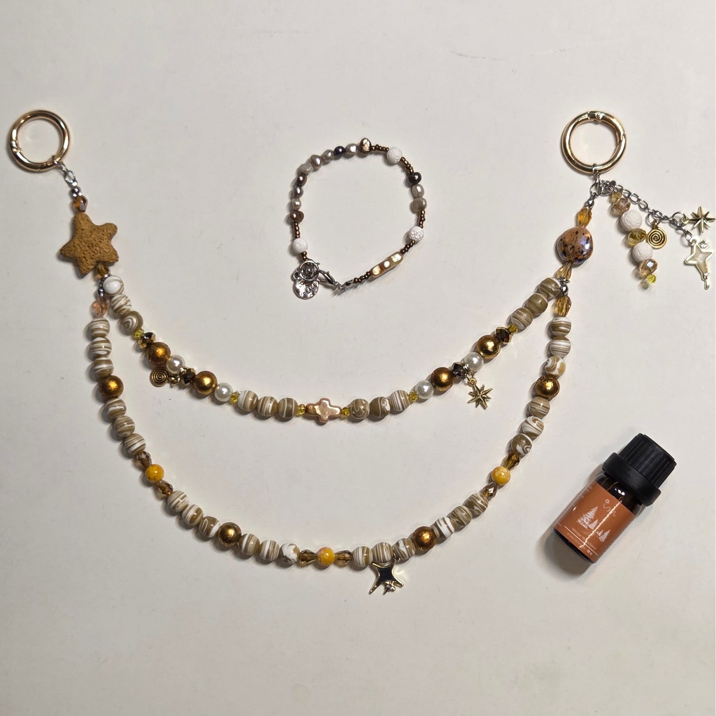 Diffuser Bracelets and Bag Charm White Lava - Circa Beads Christmas Specials