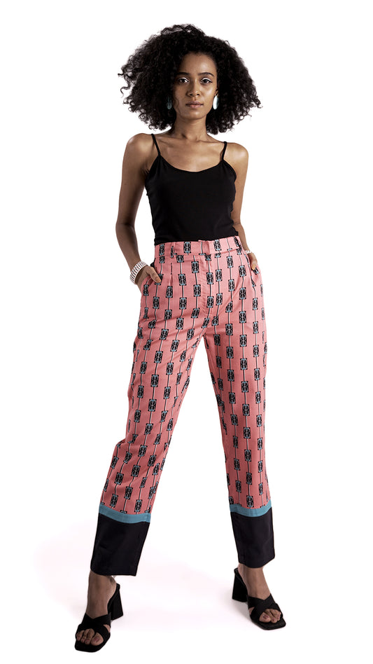 Vino Supraja Nadagam Pants - Peach Teal Black